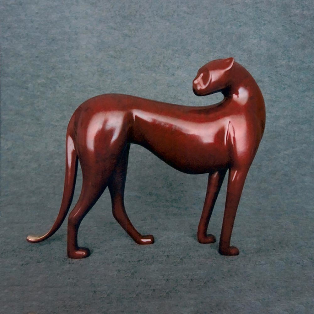 Loet Vanderveen - CHEETAH, MAJESTIC-MALE (527) - BRONZE - 10.5 X 2.25 X 8.25 - Free Shipping Anywhere In The USA!
<br>
<br>These sculptures are bronze limited editions.
<br>
<br><a href="/[sculpture]/[available]-[patina]-[swatches]/">More than 30 patinas are available</a>. Available patinas are indicated as IN STOCK. Loet Vanderveen limited editions are always in strong demand and our stocked inventory sells quickly. Special orders are not being taken at this time.
<br>
<br>Allow a few weeks for your sculptures to arrive as each one is thoroughly prepared and packed in our warehouse. This includes fully customized crating and boxing for each piece. Your patience is appreciated during this process as we strive to ensure that your new artwork safely arrives.