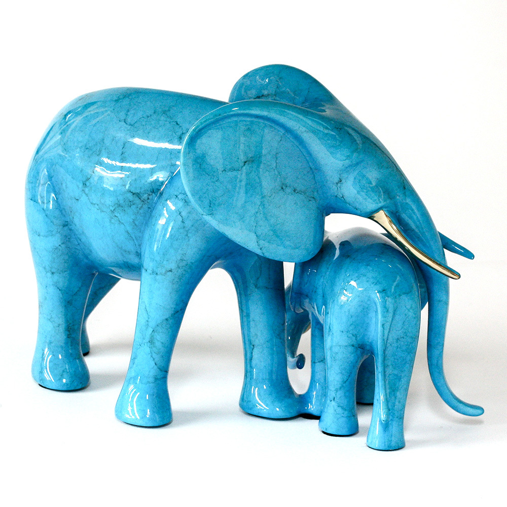 Loet Vanderveen - ELEPHANTS, TENDER (529) - BRONZE - 10 X 5.5 X 6.25 - These sculptures are bronze limited editions.
<br>
<br><a href="/[sculpture]/[available]-[patina]-[swatches]/">More than 30 patinas are available</a>. Available patinas are indicated as IN STOCK. Loet Vanderveen limited editions are always in strong demand and our stocked inventory sells quickly. Special orders are not being taken at this time.
<br>
<br>Allow a few weeks for your sculptures to arrive as each one is thoroughly prepared and packed in our warehouse. This includes fully customized crating and boxing for each piece. Your patience is appreciated during this process as we strive to ensure that your new artwork safely arrives.
<br>
<br>Shipping and Handling TBD