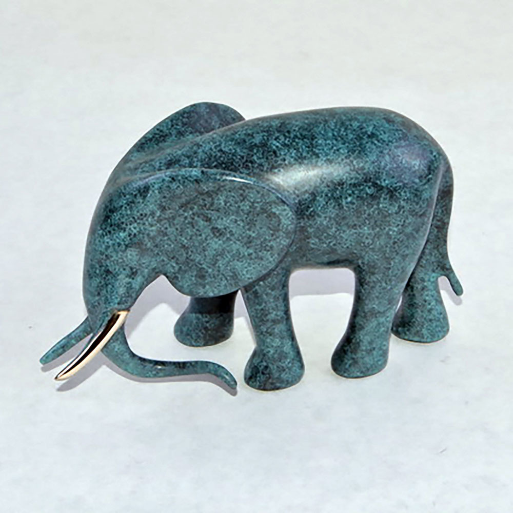 Loet Vanderveen - ELEPHANT, CALF (531) - BRONZE - 6 X 2.25 X 3.5 - These sculptures are bronze limited editions.
<br>
<br><a href="/[sculpture]/[available]-[patina]-[swatches]/">More than 30 patinas are available</a>. Available patinas are indicated as IN STOCK. Loet Vanderveen limited editions are always in strong demand and our stocked inventory sells quickly. Special orders are not being taken at this time.
<br>
<br>Allow a few weeks for your sculptures to arrive as each one is thoroughly prepared and packed in our warehouse. This includes fully customized crating and boxing for each piece. Your patience is appreciated during this process as we strive to ensure that your new artwork safely arrives.
<br>
<br>Shipping and Handling TBD