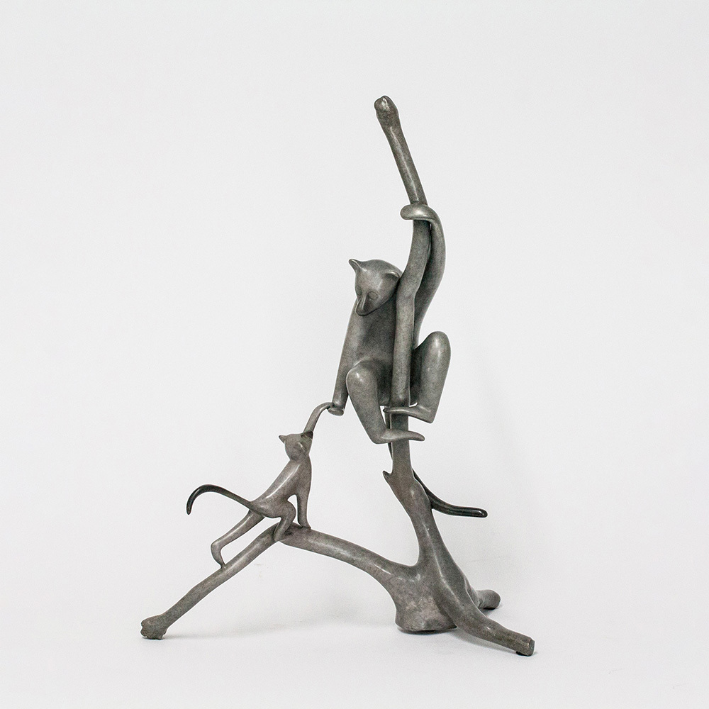 Loet Vanderveen - LEMUR AND BABY ON TREE (543) - BRONZE - 16 X 8 X 12 - These sculptures are bronze limited editions.
<br>
<br><a href="/[sculpture]/[available]-[patina]-[swatches]/">More than 30 patinas are available</a>. Available patinas are indicated as IN STOCK. Loet Vanderveen limited editions are always in strong demand and our stocked inventory sells quickly. Special orders are not being taken at this time.
<br>
<br>Allow a few weeks for your sculptures to arrive as each one is thoroughly prepared and packed in our warehouse. This includes fully customized crating and boxing for each piece. Your patience is appreciated during this process as we strive to ensure that your new artwork safely arrives.
<br>
<br>Shipping and Handling TBD