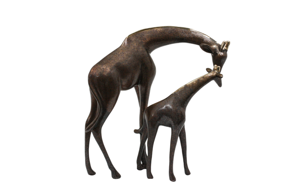 Loet Vanderveen - GIRAFFE PAIR, SMALL (549) - BRONZE - 8.5 X 5 X 8 - These sculptures are bronze limited editions.
<br>
<br><a href="/[sculpture]/[available]-[patina]-[swatches]/">More than 30 patinas are available</a>. Available patinas are indicated as IN STOCK. Loet Vanderveen limited editions are always in strong demand and our stocked inventory sells quickly. Special orders are not being taken at this time.
<br>
<br>Allow a few weeks for your sculptures to arrive as each one is thoroughly prepared and packed in our warehouse. This includes fully customized crating and boxing for each piece. Your patience is appreciated during this process as we strive to ensure that your new artwork safely arrives.
<br>
<br>Shipping and Handling TBD