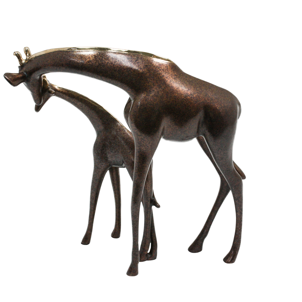 Loet Vanderveen - GIRAFFE PAIR, SMALL (549) - BRONZE - 8.5 X 5 X 8 - These sculptures are bronze limited editions.
<br>
<br><a href="/[sculpture]/[available]-[patina]-[swatches]/">More than 30 patinas are available</a>. Available patinas are indicated as IN STOCK. Loet Vanderveen limited editions are always in strong demand and our stocked inventory sells quickly. Special orders are not being taken at this time.
<br>
<br>Allow a few weeks for your sculptures to arrive as each one is thoroughly prepared and packed in our warehouse. This includes fully customized crating and boxing for each piece. Your patience is appreciated during this process as we strive to ensure that your new artwork safely arrives.
<br>
<br>Shipping and Handling TBD