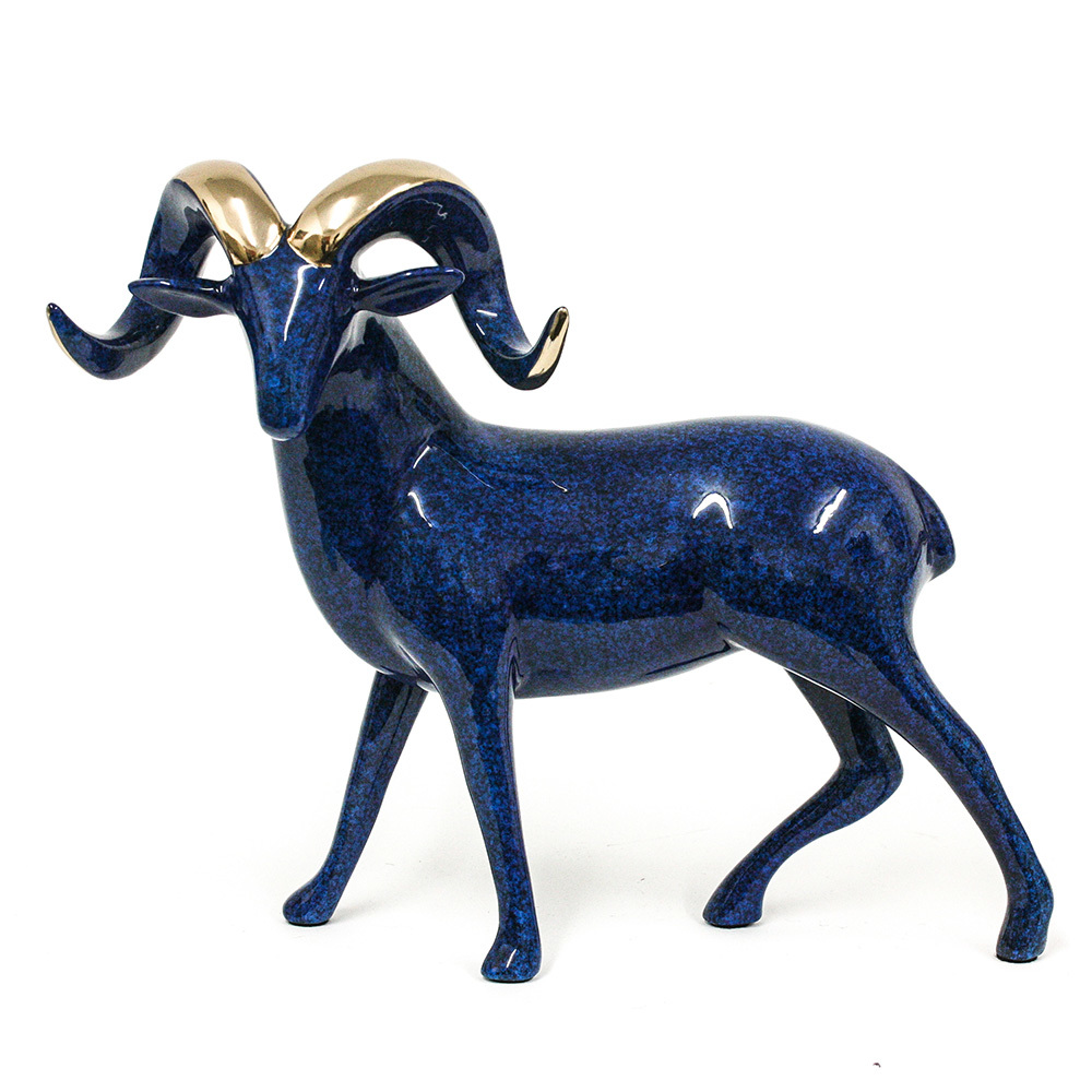 Loet Vanderveen - RAM, REGAL (551) - BRONZE - 9 X 3 X 8 - These sculptures are bronze limited editions.
<br>
<br><a href="/[sculpture]/[available]-[patina]-[swatches]/">More than 30 patinas are available</a>. Available patinas are indicated as IN STOCK. Loet Vanderveen limited editions are always in strong demand and our stocked inventory sells quickly. Special orders are not being taken at this time.
<br>
<br>Allow a few weeks for your sculptures to arrive as each one is thoroughly prepared and packed in our warehouse. This includes fully customized crating and boxing for each piece. Your patience is appreciated during this process as we strive to ensure that your new artwork safely arrives.
<br>
<br>Shipping and Handling TBD