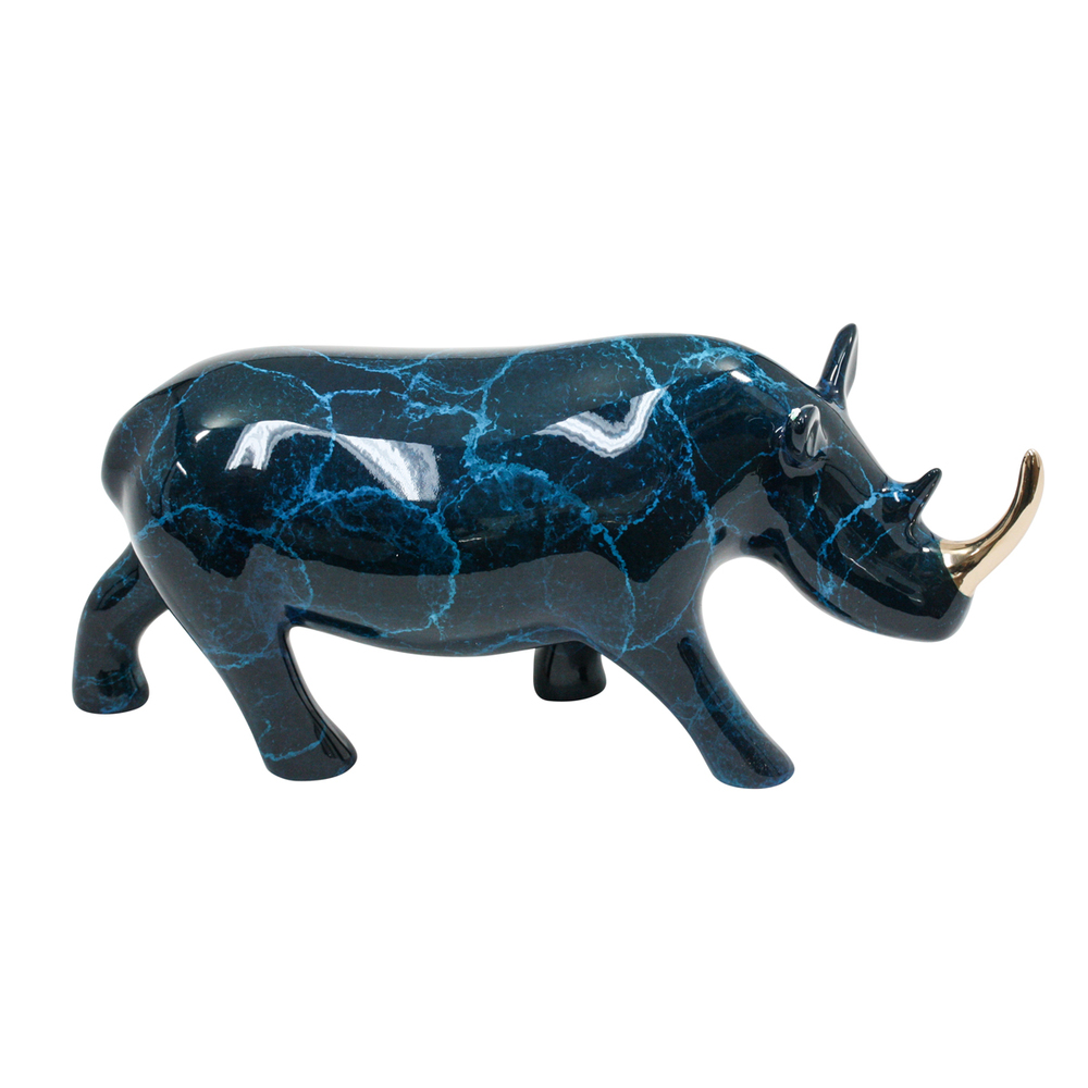 Loet Vanderveen - RHINO, KENYA (555) - BRONZE - 8.25 X 2.75 X 3.75 - These sculptures are bronze limited editions.
<br>
<br><a href="/[sculpture]/[available]-[patina]-[swatches]/">More than 30 patinas are available</a>. Available patinas are indicated as IN STOCK. Loet Vanderveen limited editions are always in strong demand and our stocked inventory sells quickly. Special orders are not being taken at this time.
<br>
<br>Allow a few weeks for your sculptures to arrive as each one is thoroughly prepared and packed in our warehouse. This includes fully customized crating and boxing for each piece. Your patience is appreciated during this process as we strive to ensure that your new artwork safely arrives.
<br>
<br>Shipping and Handling TBD