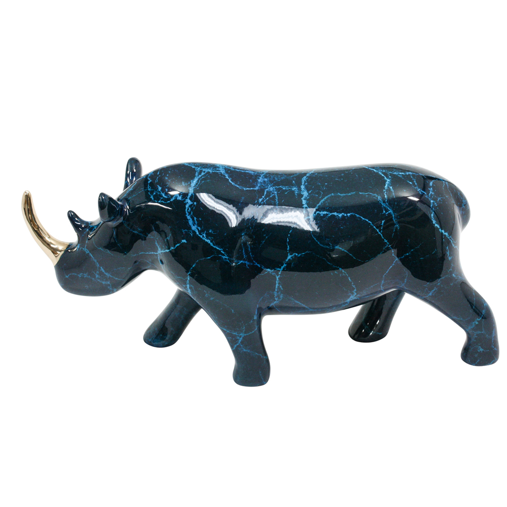 Loet Vanderveen - RHINO, KENYA (555) - BRONZE - 8.25 X 2.75 X 3.75 - These sculptures are bronze limited editions.
<br>
<br><a href="/[sculpture]/[available]-[patina]-[swatches]/">More than 30 patinas are available</a>. Available patinas are indicated as IN STOCK. Loet Vanderveen limited editions are always in strong demand and our stocked inventory sells quickly. Special orders are not being taken at this time.
<br>
<br>Allow a few weeks for your sculptures to arrive as each one is thoroughly prepared and packed in our warehouse. This includes fully customized crating and boxing for each piece. Your patience is appreciated during this process as we strive to ensure that your new artwork safely arrives.
<br>
<br>Shipping and Handling TBD