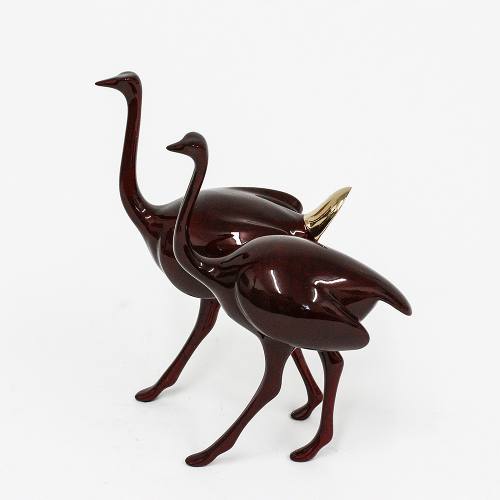 Loet Vanderveen - OSTRICH PAIR (556) - BRONZE - 6.5 X 5.25 X 8 - These sculptures are bronze limited editions.
<br>
<br><a href="/[sculpture]/[available]-[patina]-[swatches]/">More than 30 patinas are available</a>. Available patinas are indicated as IN STOCK. Loet Vanderveen limited editions are always in strong demand and our stocked inventory sells quickly. Special orders are not being taken at this time.
<br>
<br>Allow a few weeks for your sculptures to arrive as each one is thoroughly prepared and packed in our warehouse. This includes fully customized crating and boxing for each piece. Your patience is appreciated during this process as we strive to ensure that your new artwork safely arrives.
<br>
<br>Shipping and Handling TBD