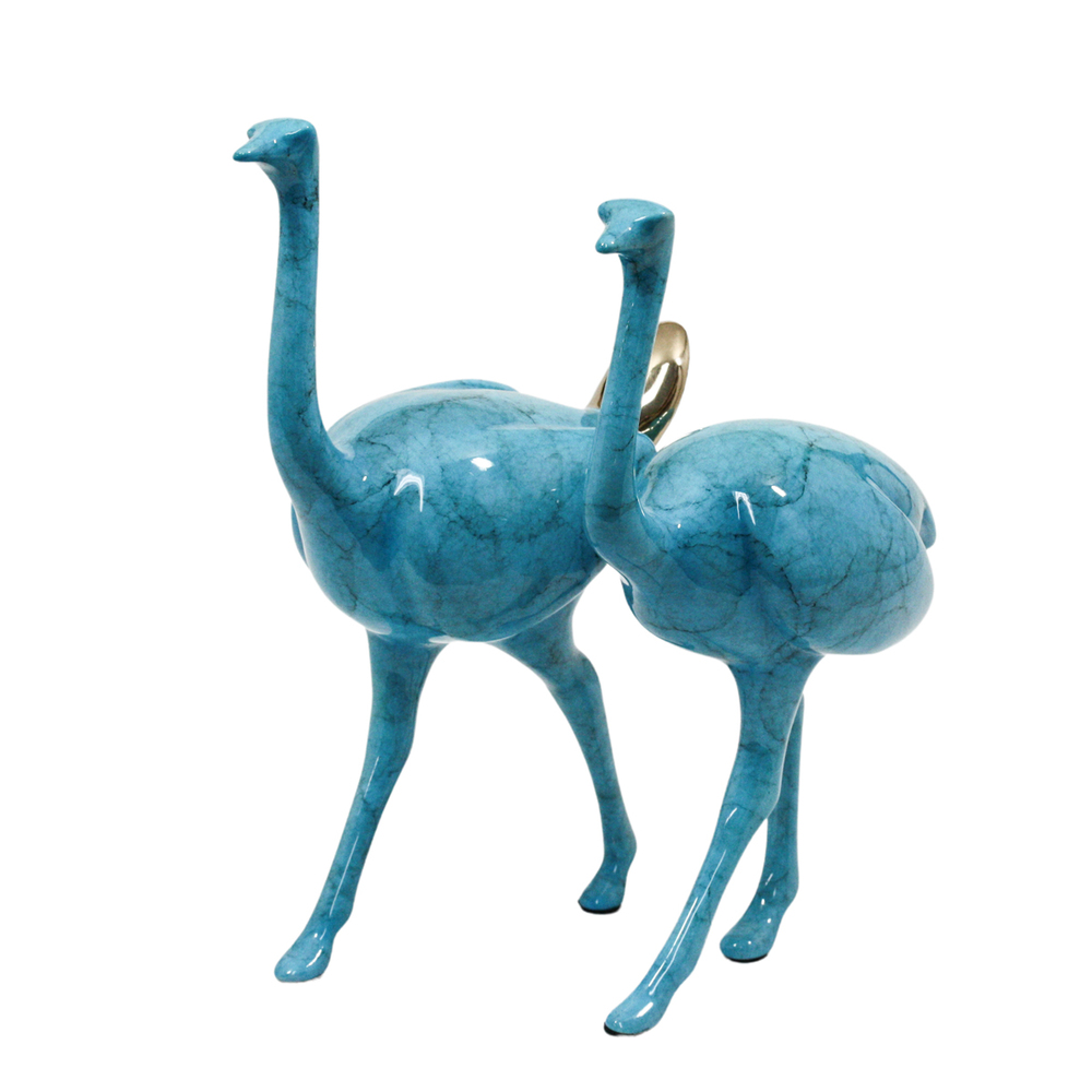 Loet Vanderveen - OSTRICH PAIR (556) - BRONZE - 6.5 X 5.25 X 8 - These sculptures are bronze limited editions.
<br>
<br><a href="/[sculpture]/[available]-[patina]-[swatches]/">More than 30 patinas are available</a>. Available patinas are indicated as IN STOCK. Loet Vanderveen limited editions are always in strong demand and our stocked inventory sells quickly. Special orders are not being taken at this time.
<br>
<br>Allow a few weeks for your sculptures to arrive as each one is thoroughly prepared and packed in our warehouse. This includes fully customized crating and boxing for each piece. Your patience is appreciated during this process as we strive to ensure that your new artwork safely arrives.
<br>
<br>Shipping and Handling TBD