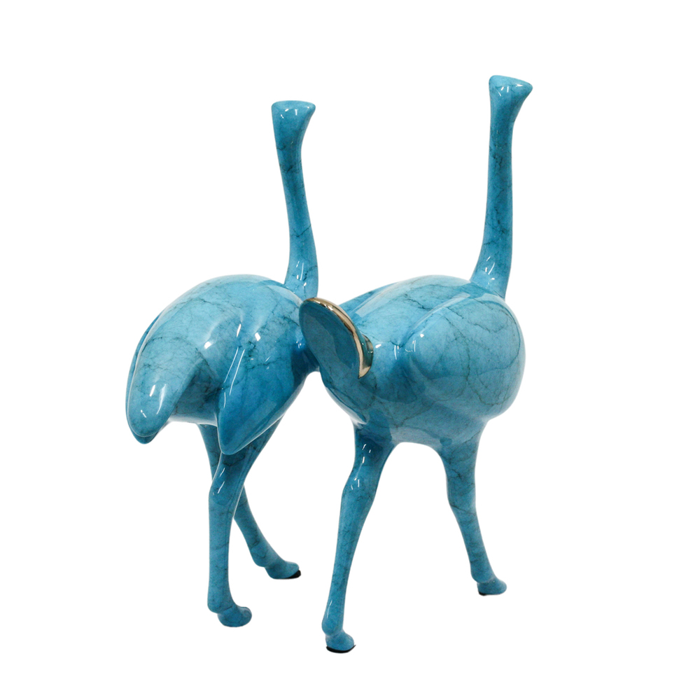 Loet Vanderveen - OSTRICH PAIR (556) - BRONZE - 6.5 X 5.25 X 8 - These sculptures are bronze limited editions.
<br>
<br><a href="/[sculpture]/[available]-[patina]-[swatches]/">More than 30 patinas are available</a>. Available patinas are indicated as IN STOCK. Loet Vanderveen limited editions are always in strong demand and our stocked inventory sells quickly. Special orders are not being taken at this time.
<br>
<br>Allow a few weeks for your sculptures to arrive as each one is thoroughly prepared and packed in our warehouse. This includes fully customized crating and boxing for each piece. Your patience is appreciated during this process as we strive to ensure that your new artwork safely arrives.
<br>
<br>Shipping and Handling TBD