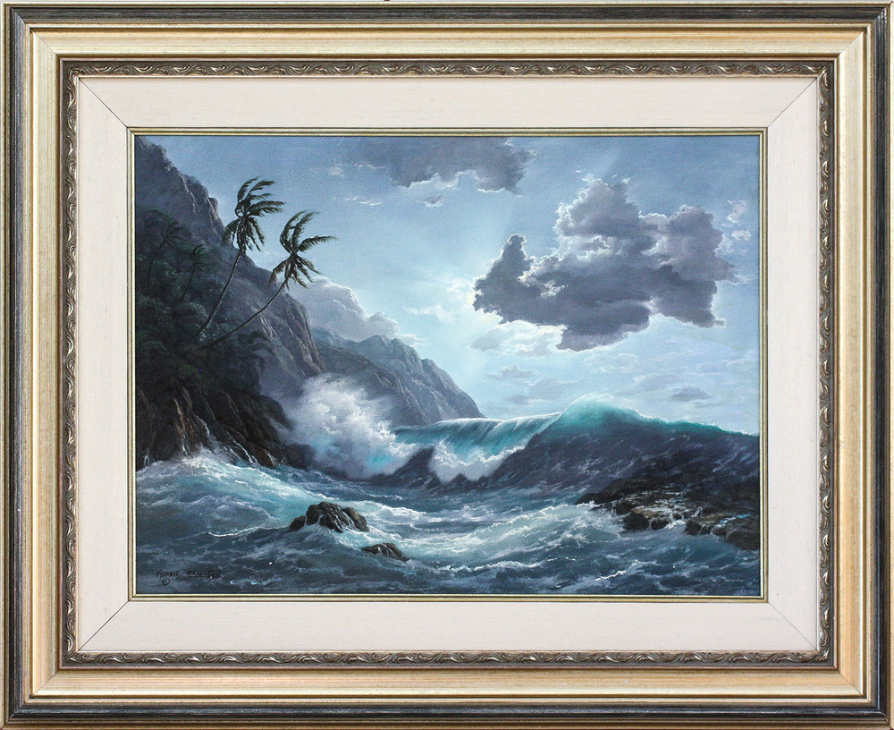 Promotional Items - MICHAEL ALBERTYN - STORMY SEA - OIL ON CANVAS - 17 X 23 1/2