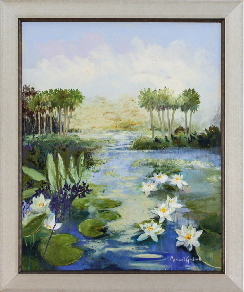 Margaret Gradwell - ARUMS IN THE CLEARING - ACRYLIC AND OIL ON CANVAS - 39 X 31