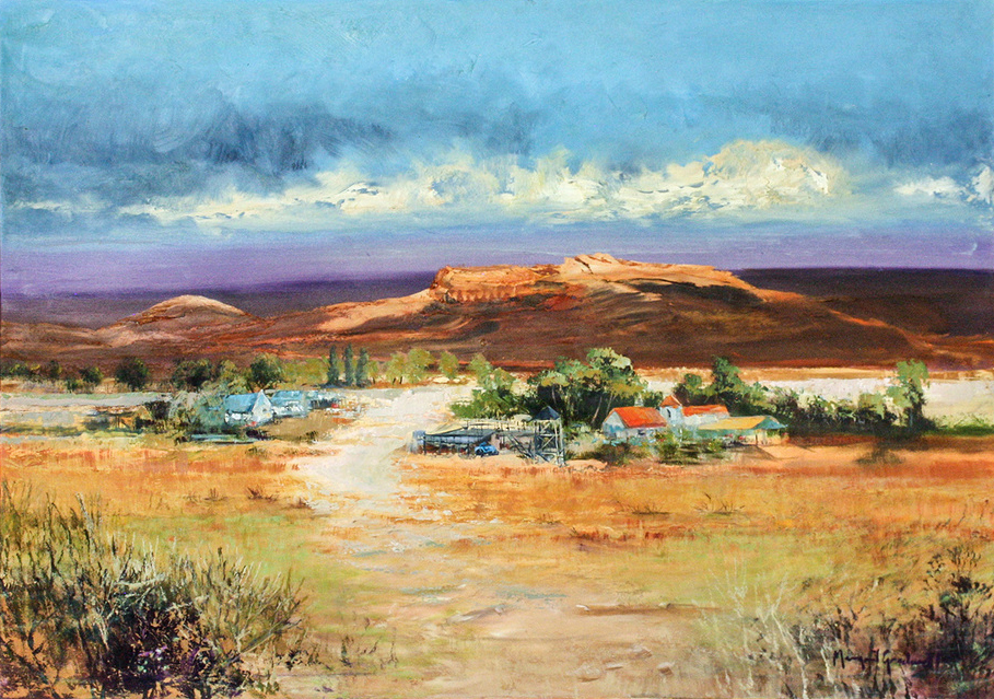 Margaret Gradwell - RURAL RETREAT - ACRYLIC AND OIL ON CANVAS - 39 X 55