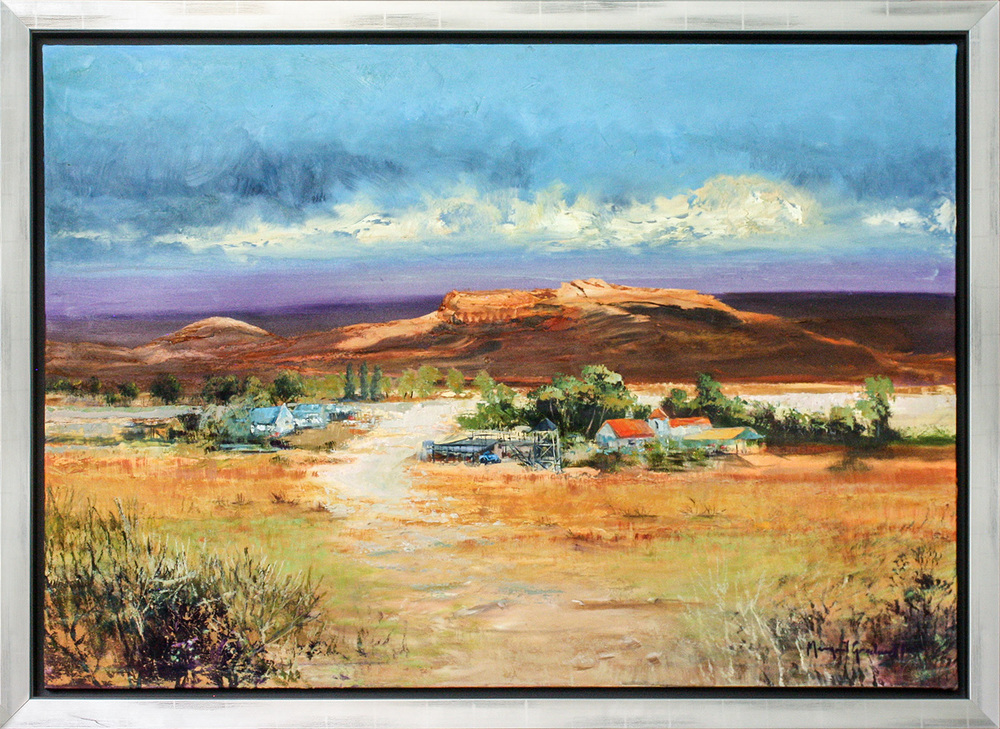 Margaret Gradwell - RURAL RETREAT - ACRYLIC AND OIL ON CANVAS - 39 X 55