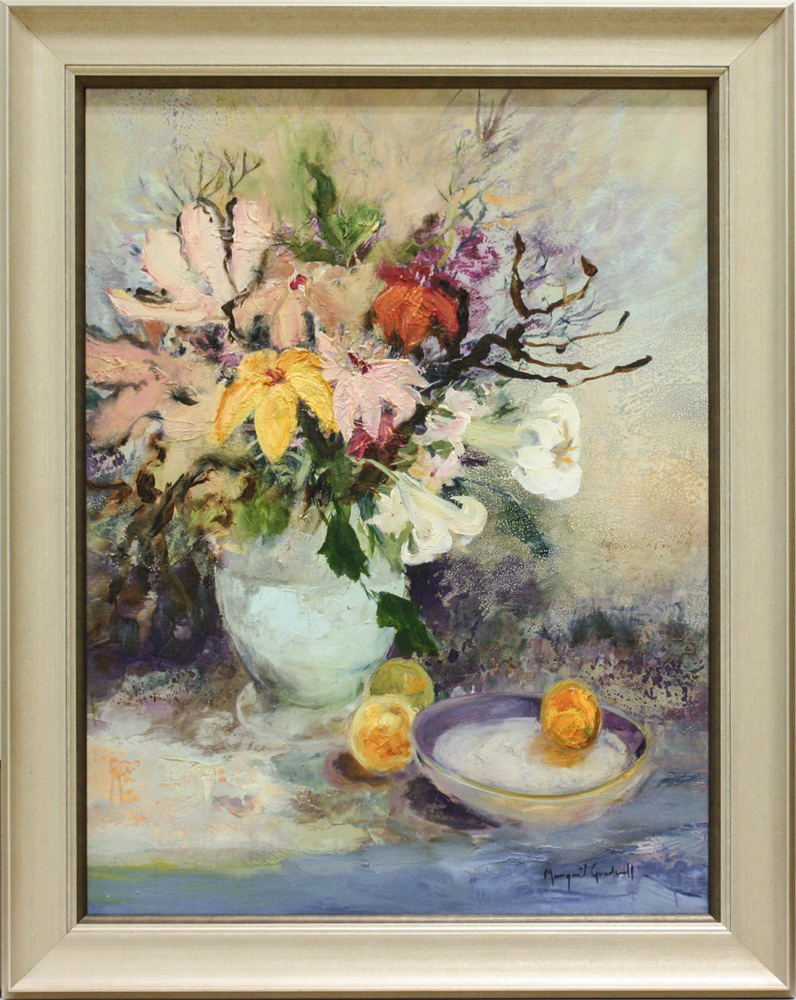 Margaret Gradwell - FLORAL FANTASY - ACRYLIC AND OIL ON CANVAS - 39 X 29