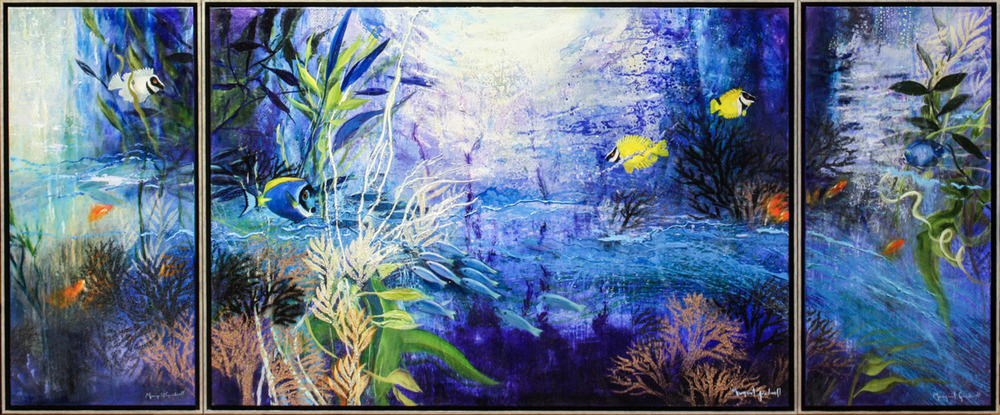Margaret Gradwell - WATER WONDER - ACRYLIC AND OIL ON CANVAS - 43 1/4 X 102 1/2