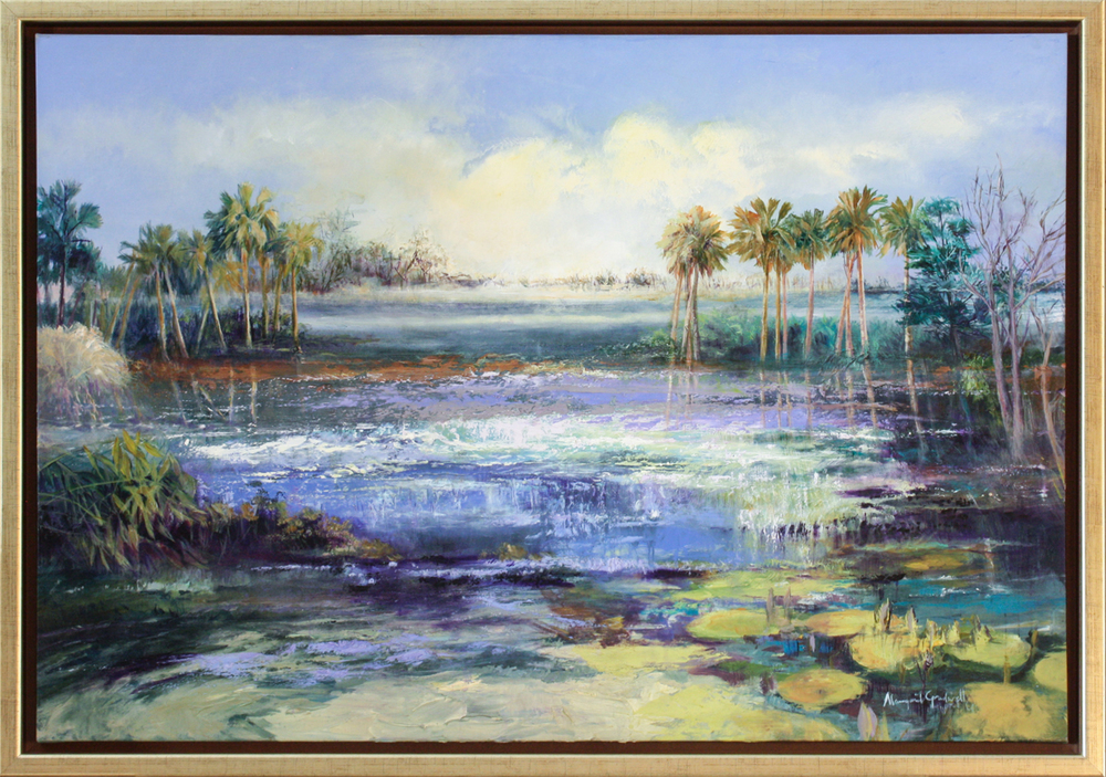 Margaret Gradwell - FIELDS OF WATER - ACRYLIC AND OIL ON CANVAS - 43 X 62 1/2
