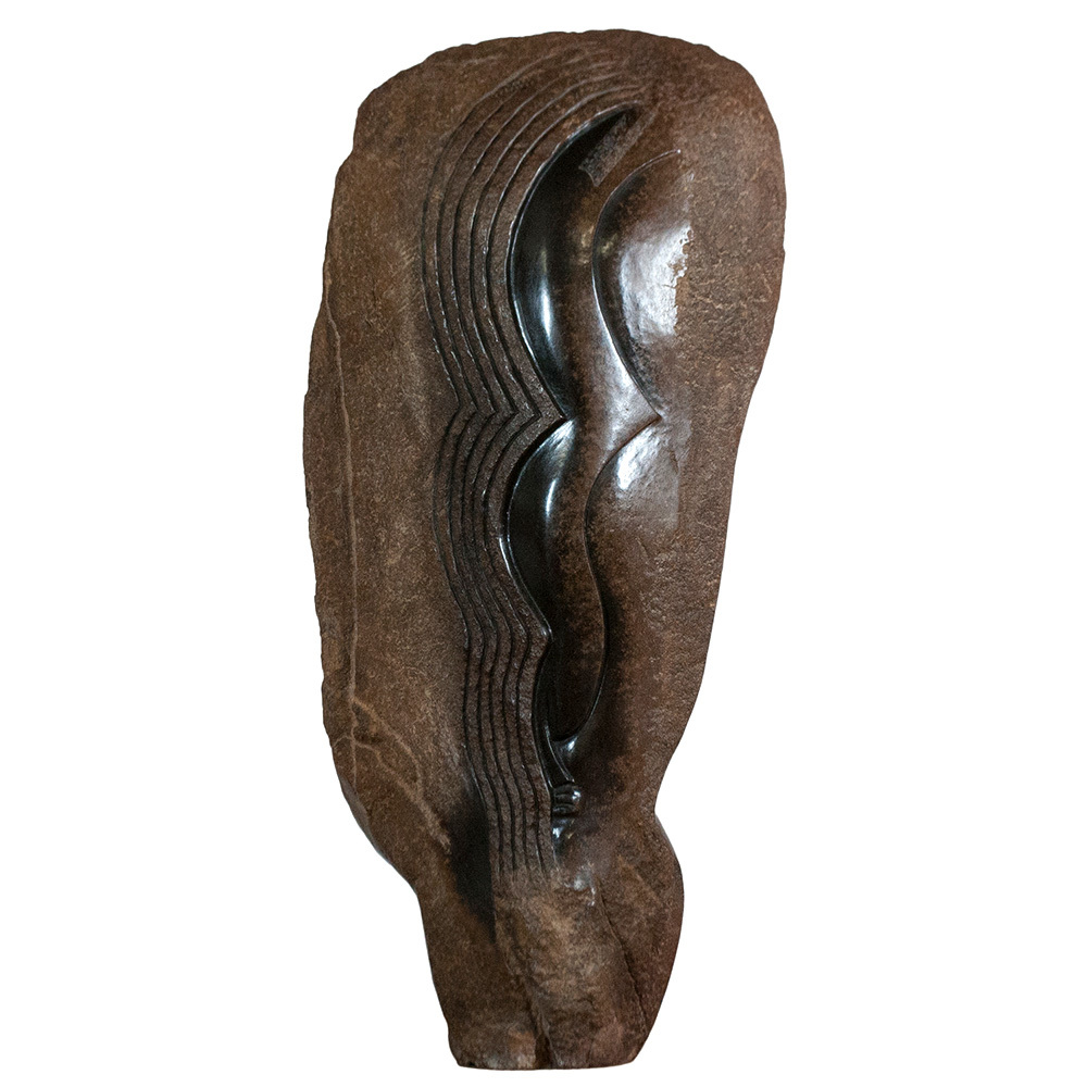 Nesbert Mukomberanwa - MAN AND HIS SPIRIT - SERPENTINE - 28 X 13 X 9