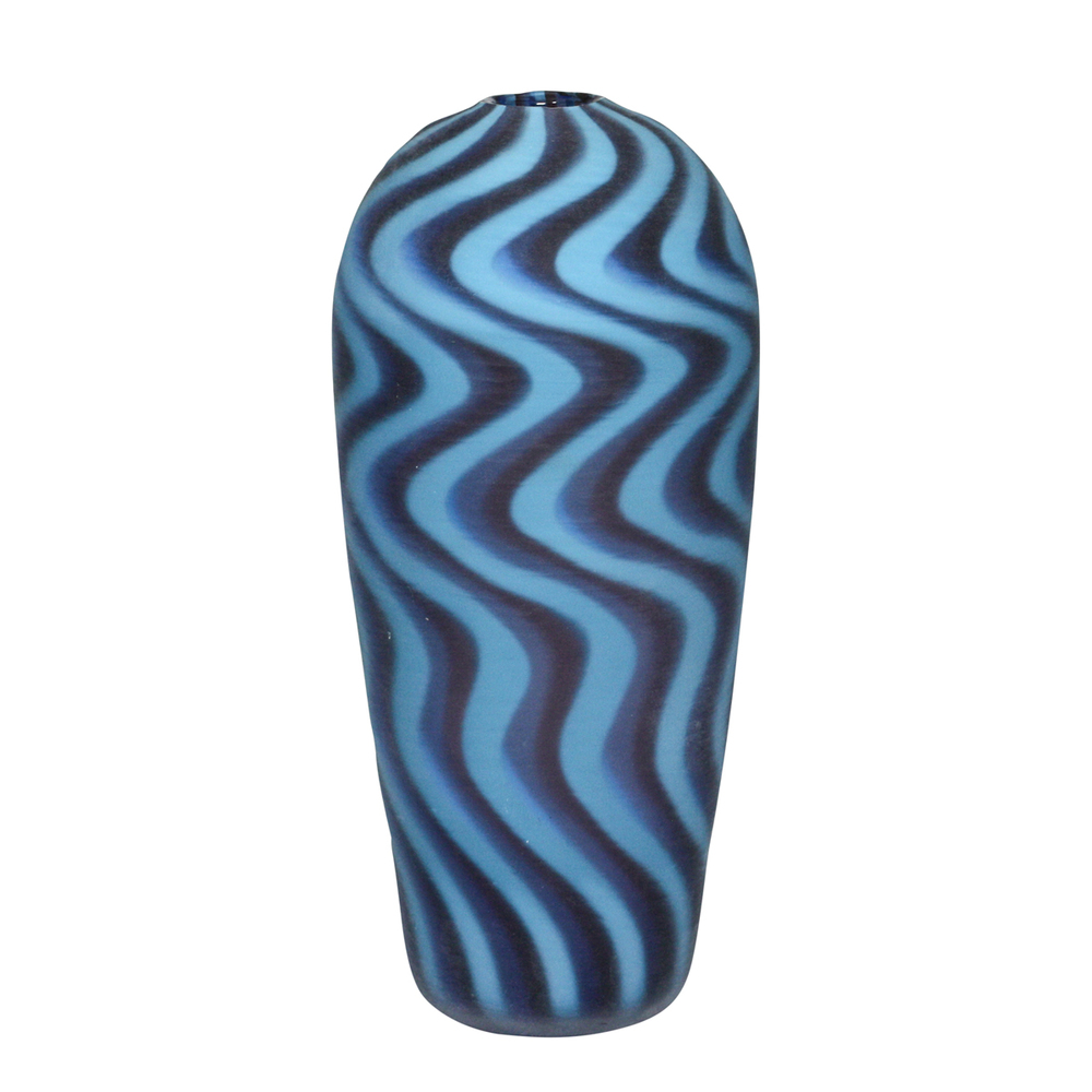 Orovetro Murano - AZURE RIPPLE - GLASS - 14 1/2 X 6 1/214 3/4 X 6 1/2 X 6 1/2