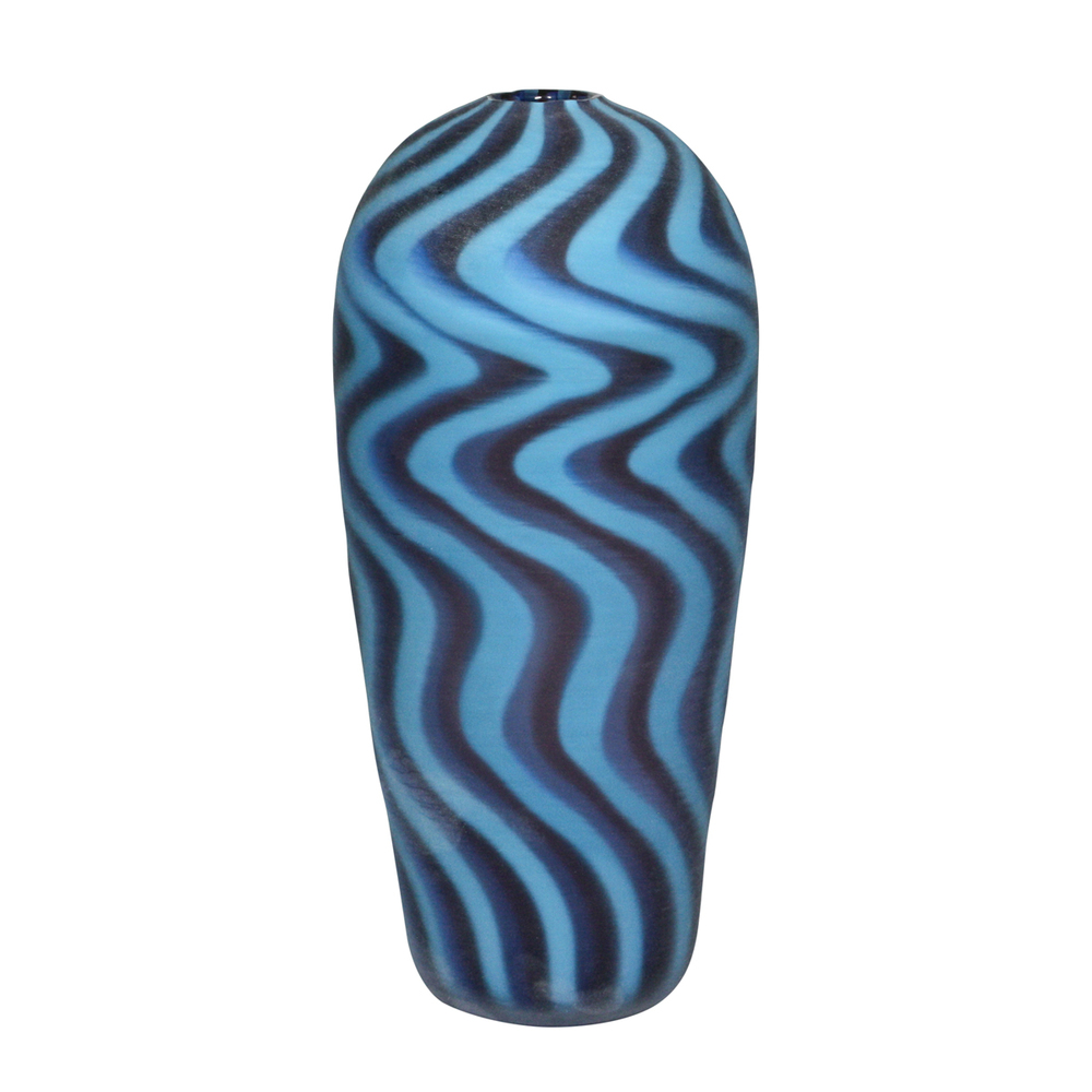 Orovetro Murano - AZURE RIPPLE - GLASS - 14 1/2 X 6 1/214 3/4 X 6 1/2 X 6 1/2