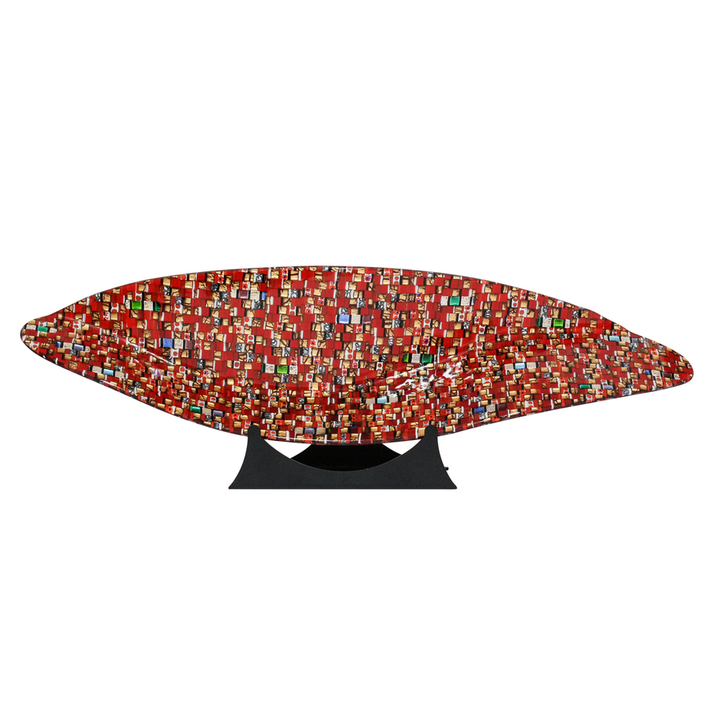 Orovetro Murano - CRIMSON FIESTA - GLASS - 9 X 30 1/2 X 6