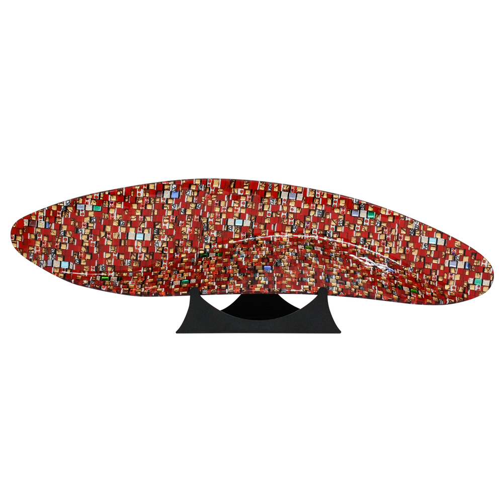Orovetro Murano - CRIMSON FIESTA - GLASS - 9 X 30 1/2 X 6