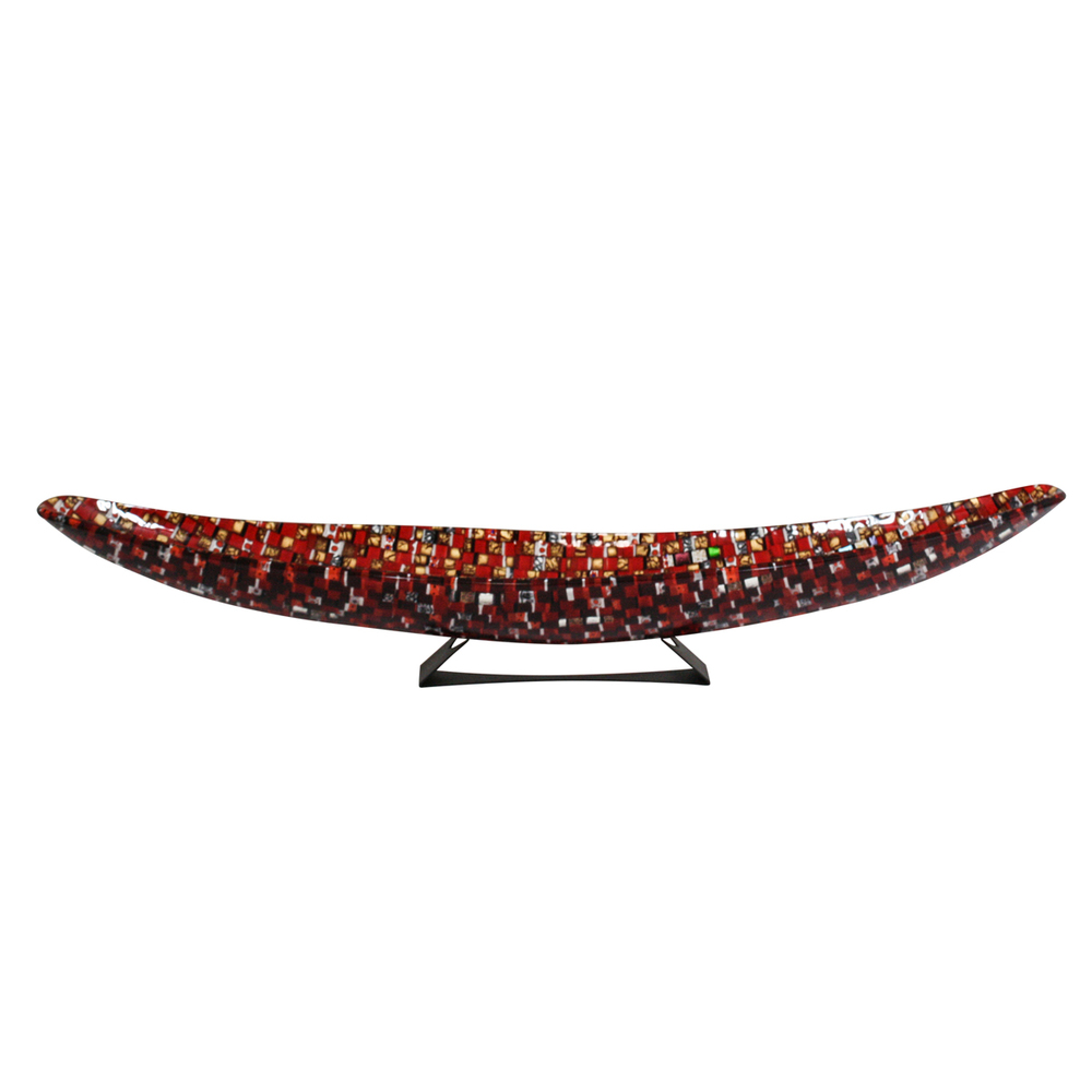 Orovetro Murano - CRIMSON CASCADE - GLASS - 5 1/2 X 30 X 7 1/2