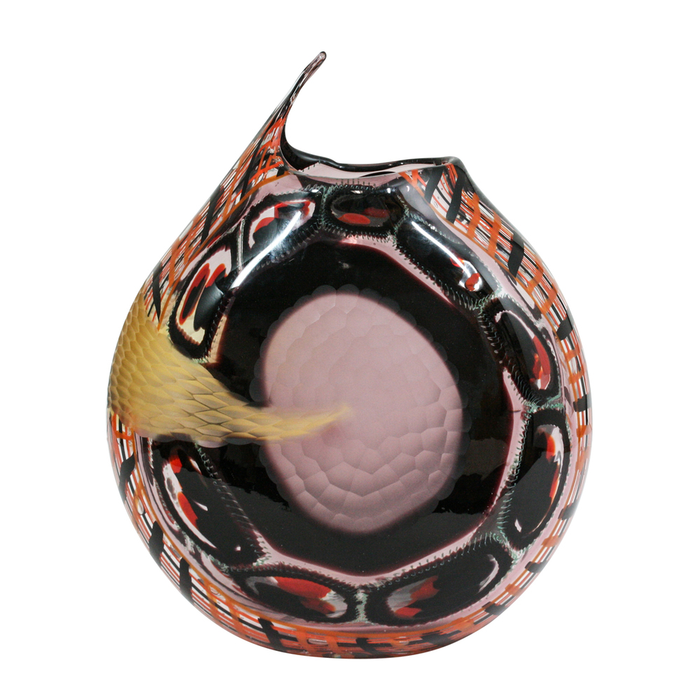 Orovetro Murano - MIDNIGHT BLOOM - GLASS - 15 X 11 1/2 X 5 1/2