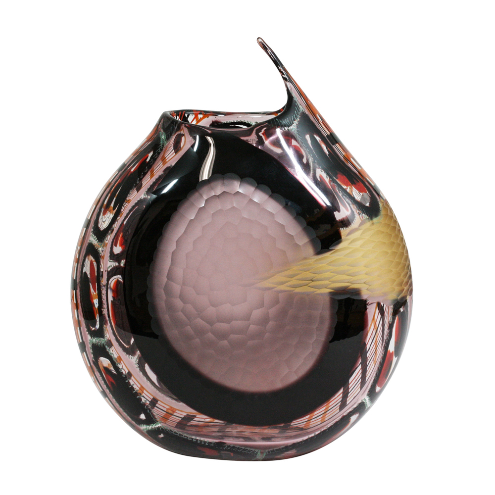 Orovetro Murano - MIDNIGHT BLOOM - GLASS - 15 X 11 1/2 X 5 1/2