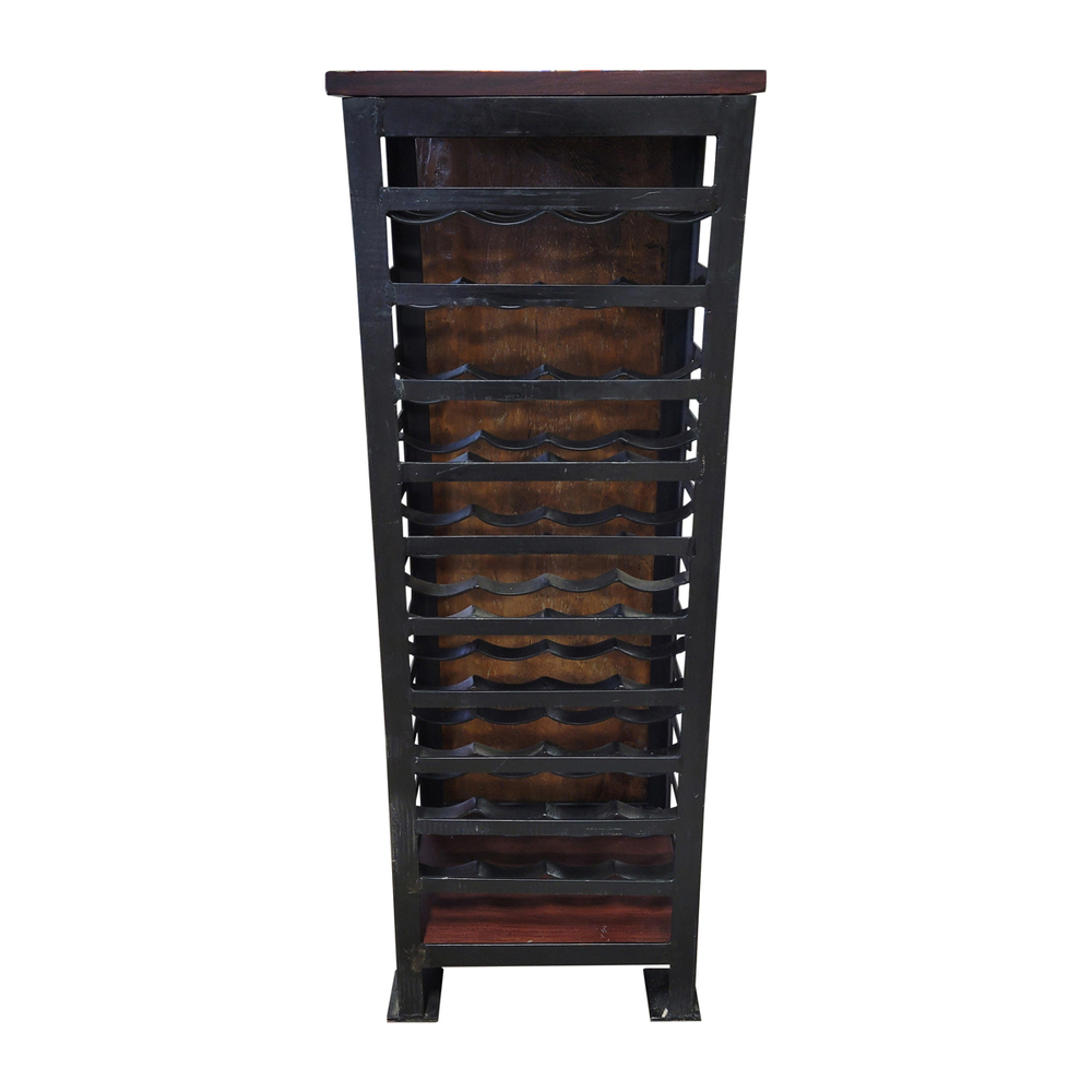Railantique - WINE RACK W/ TONGA DOOR - TEAK - 53 X 19 X 14