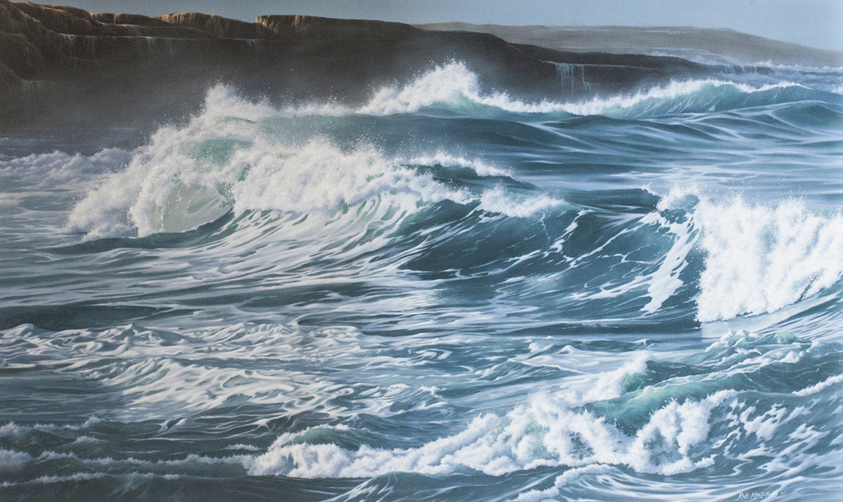 Rob MacIntosh - THE BREAKERS - BLOWING ROCKS - OIL ON CANVAS - 36 X 60