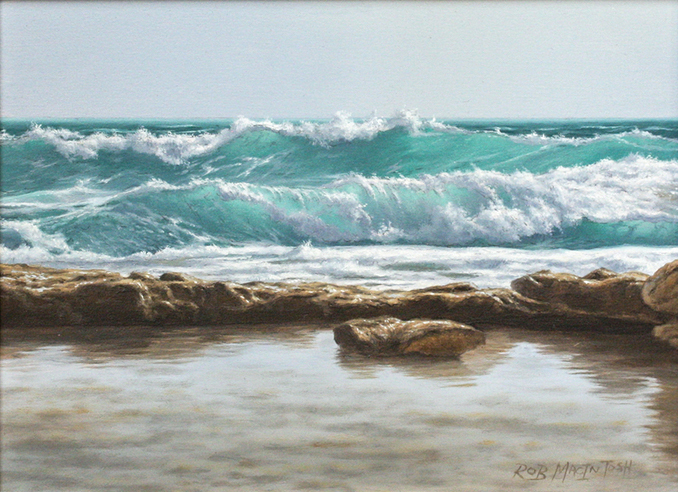 Rob MacIntosh - ROCK POOL - OIL ON PANEL - 9 X 12