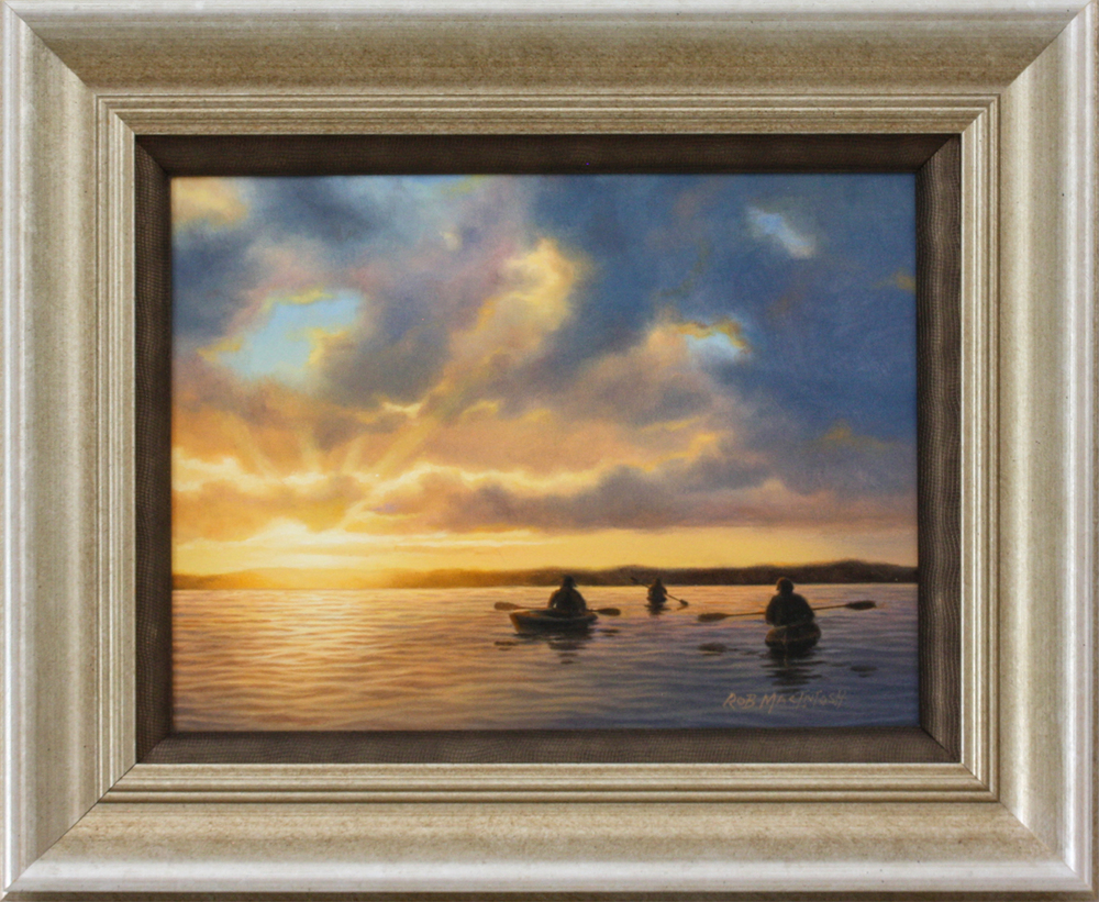 Rob MacIntosh - KAYAK SUNSET - OIL ON CANVAS - 9 x 12