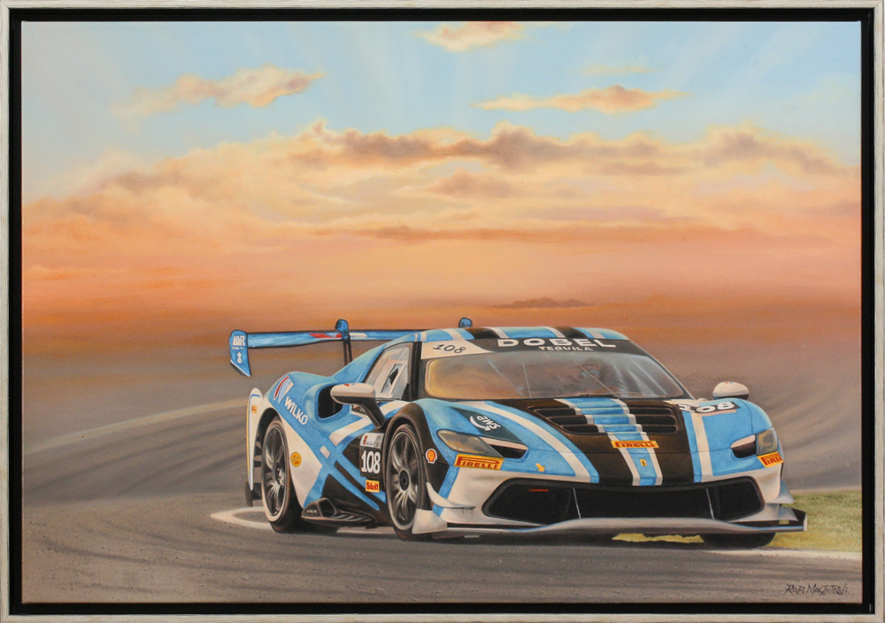 Rob MacIntosh - FERRARI RACE CAR 108 - OIL ON CANVAS - 24 X 36