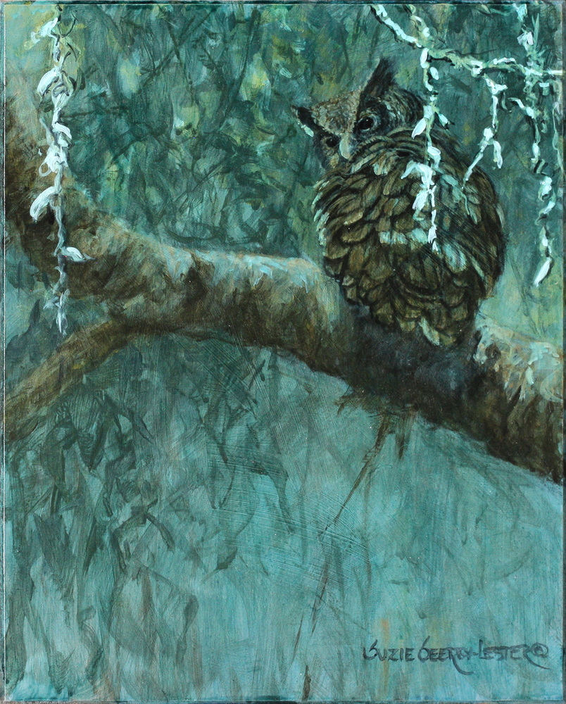 Suzie Seerey-Lester - NIGHT OWL - ACRYLIC ON PANEL - 8 X10