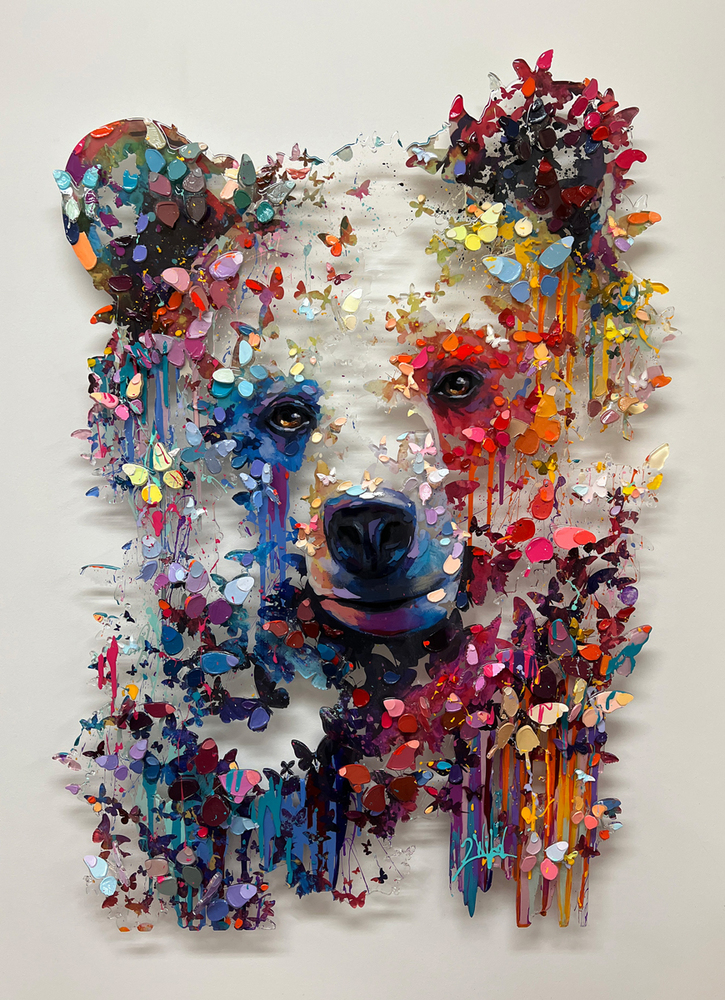 2Wild - FRIENDLY VISITOR 2Wild - FRIENDLY VISITOR - MIXED MEDIA ON PLEXIGLASS - 46 X 31