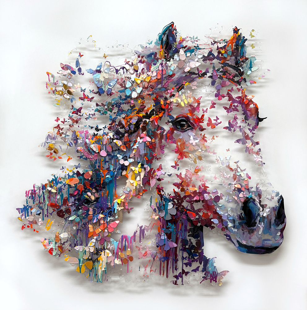 2Wild - FREE SPIRIT 1/49 - MIXED MEDIA ON PLEXIGLASS - 47 X 49