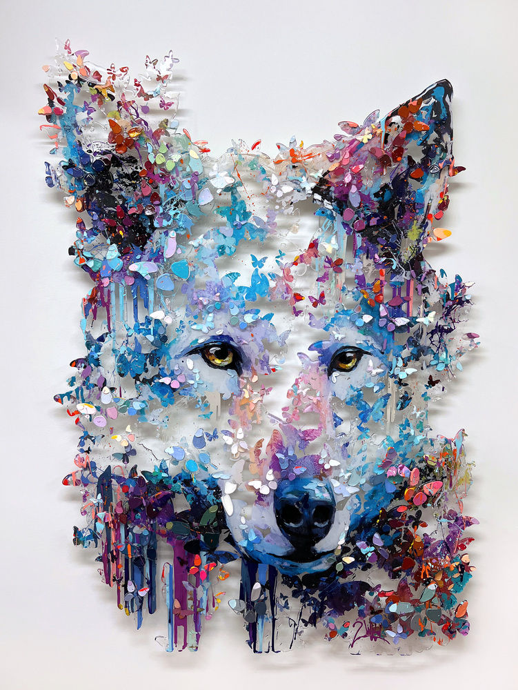 2Wild - ALPHA FRIEND 28/49 2Wild - ALPHA FRIEND 28/49 - MIXED MEDIA ON PLEXIGLASS - 55 1/2 X 39 1/2