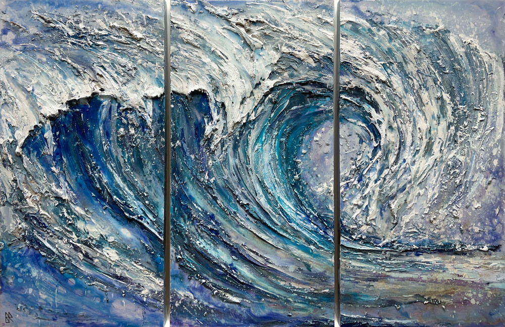 2Wild - OCEAN TREASURES - MIXED MEDIA ON PANEL - 48 X 24 (3)