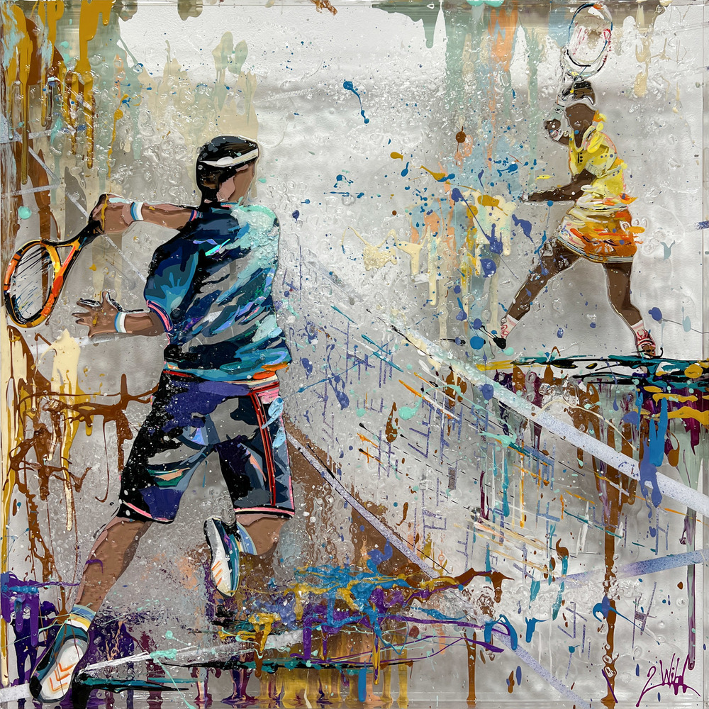 2Wild - GAME POINT 2Wild - GAME POINT - MIXED MEDIA ON PLEXIGLASS - 24 X 24