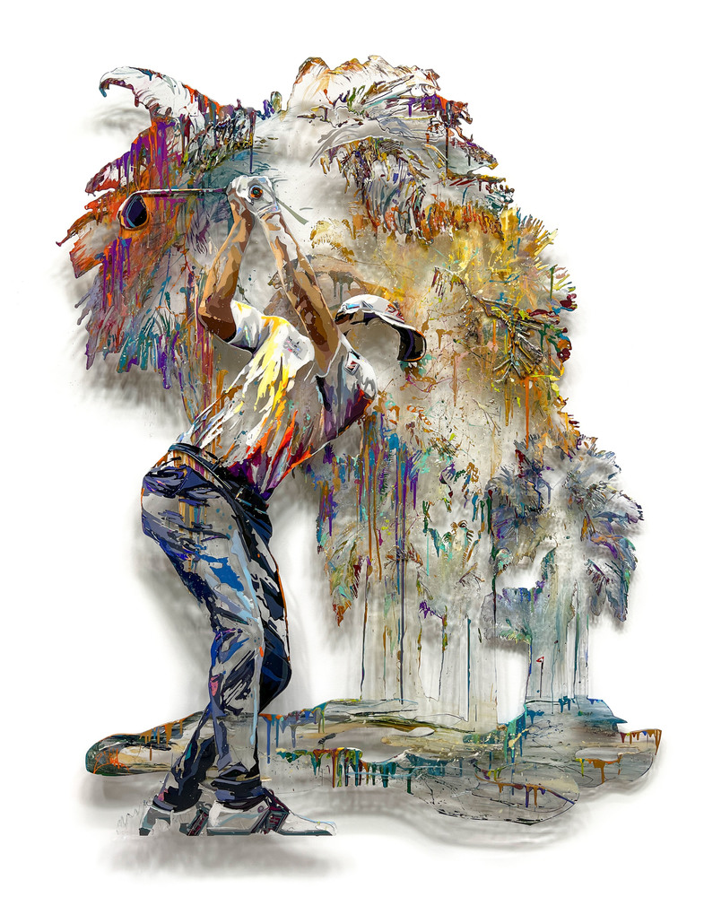2Wild - THE GOLDEN SWING 2Wild - THE GOLDEN SWING - MIXED MEDIA ON PLEXIGLASS - 74 1/2 X 59
