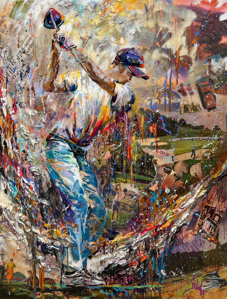 2Wild - DAYS ON THE GREEN 2Wild - DAYS ON THE GREEN - MIXED MEDIA ON PANEL - 48 X 36