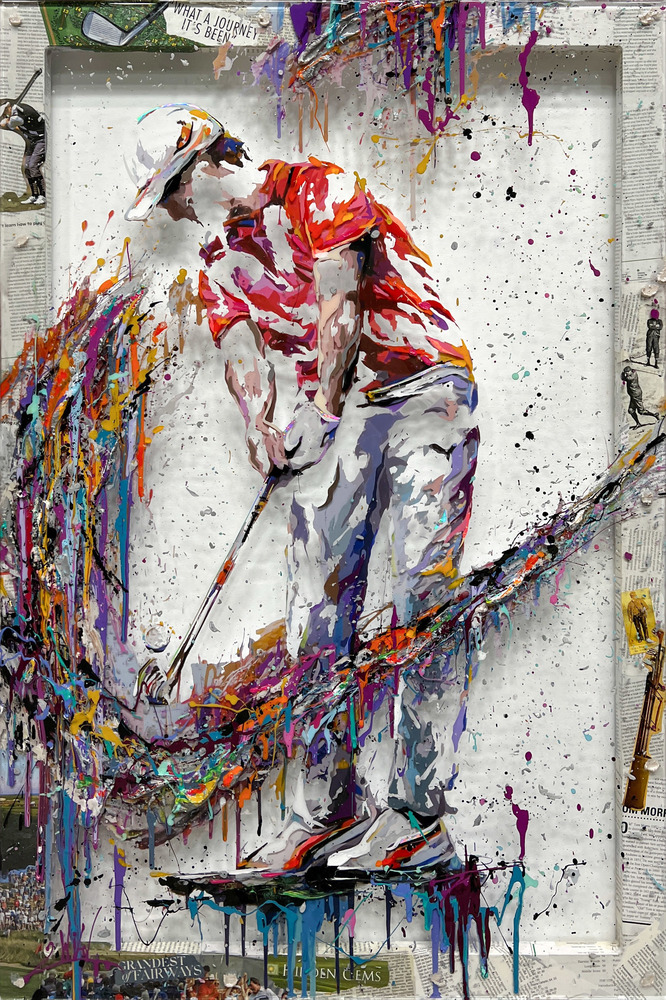 2Wild - GOLFING AFTERNOON 39/49 - MIXED MEDIA ON PLEXIGLASS - 45 X 30