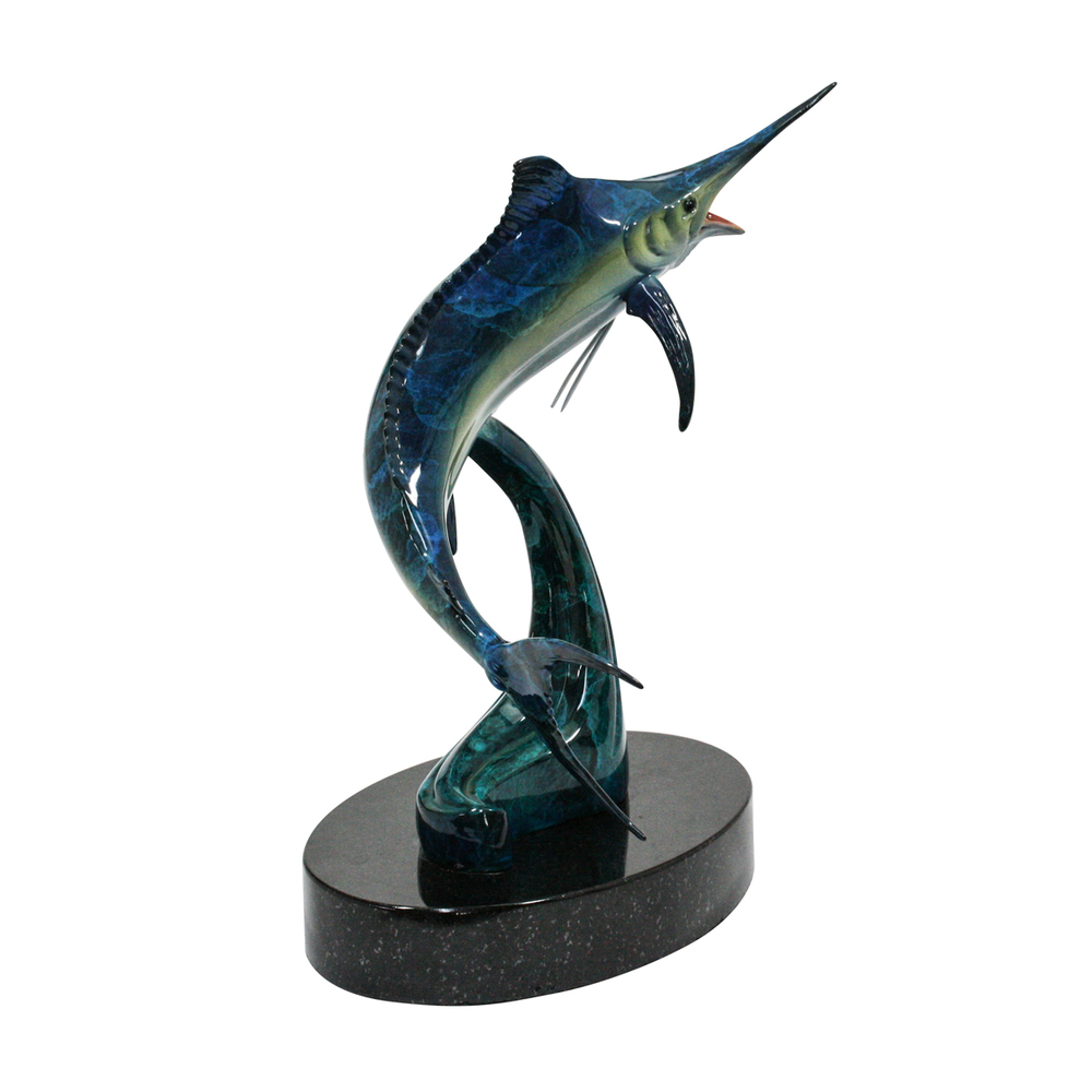 Victor Douieb - MARLIN IN BLUE - STAINLESS STEEL - 10 X 7 X 6 1/2