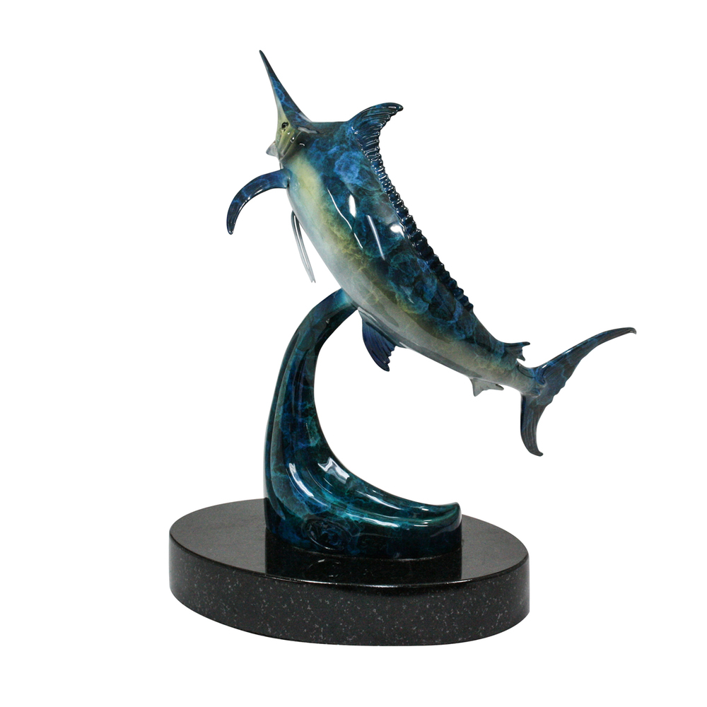 Victor Douieb - MARLIN IN BLUE - STAINLESS STEEL - 10 X 7 X 6 1/2