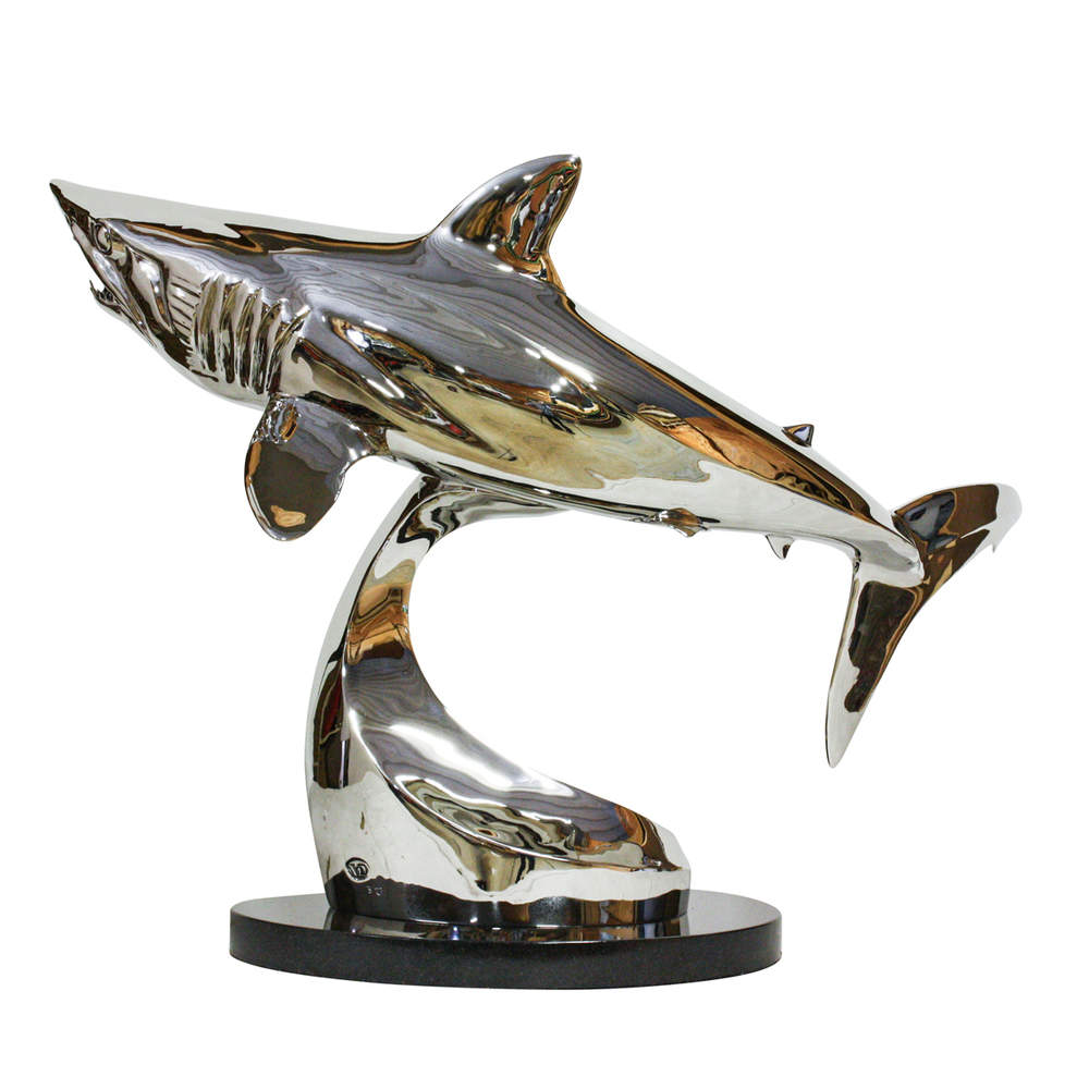 Victor Douieb - LARGE MAKO SHARK - STAINLESS STEEL - 22 X 28 X 13