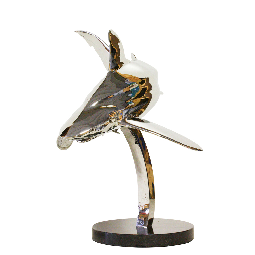 Victor Douieb - OCEANIC WHITE TIP W/PILOT FISH - STAINLESS STEEL - 19 X 21 X 14