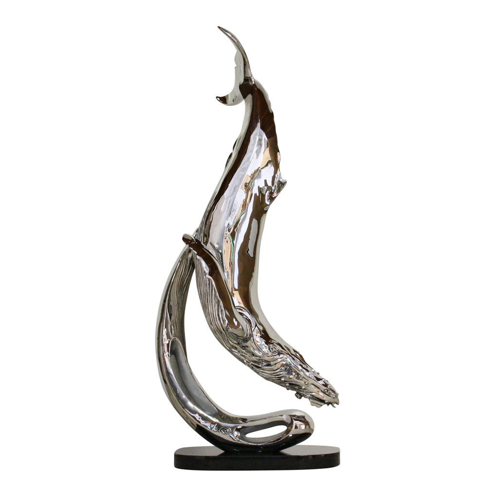 Victor Douieb - HUMPBACK WHALE - STAINLESS STEEL - 35 X 12 X 14