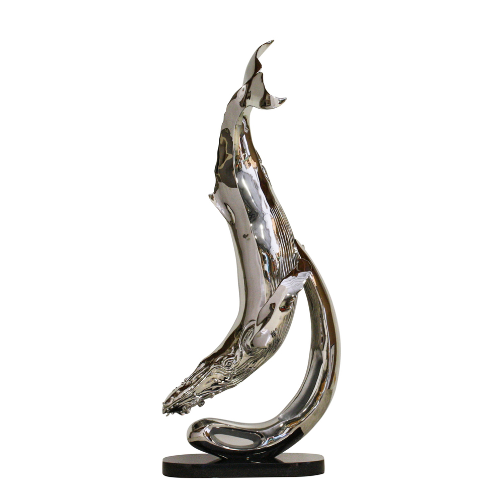 Victor Douieb - HUMPBACK WHALE - STAINLESS STEEL - 35 X 12 X 14