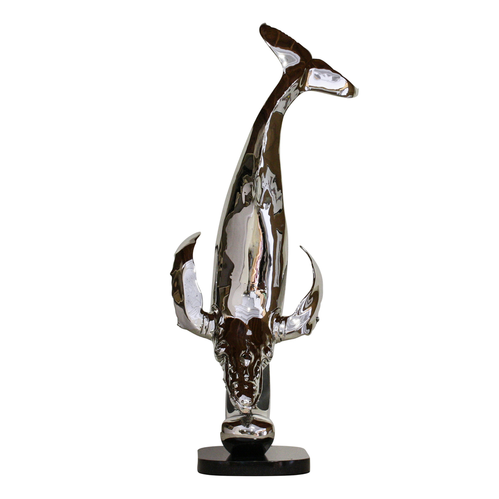 Victor Douieb - HUMPBACK WHALE - STAINLESS STEEL - 35 X 12 X 14