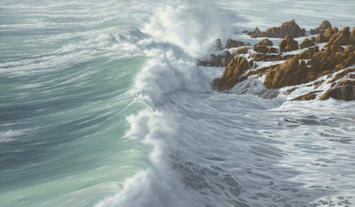 Rob MacIntosh - WINTER AT BLOWING ROCKS - GICLEE - 34 3/4 X 59 1/2