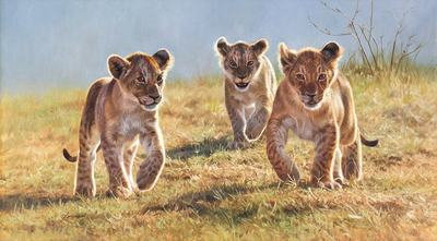 David Langmead - YOUNG GUNS - OIL ON CANVAS - 18 X 32 1/2